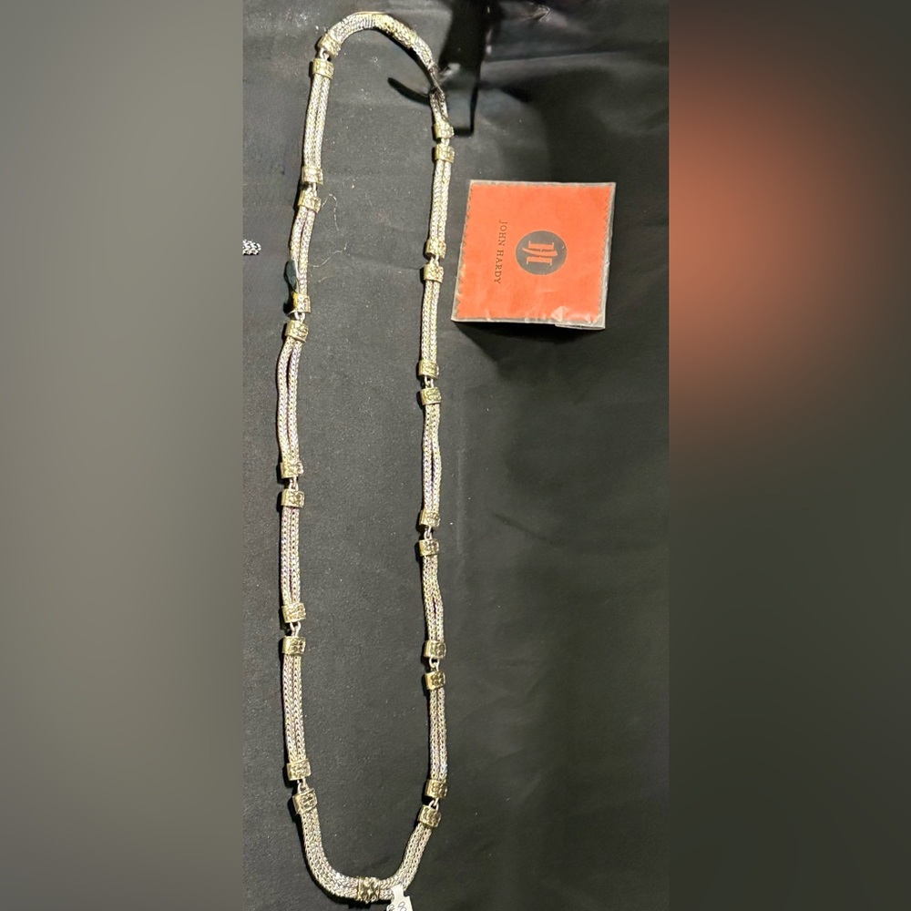 SOLD  John Hardy 18k/.925 34” reversible chain/necklace 8mm